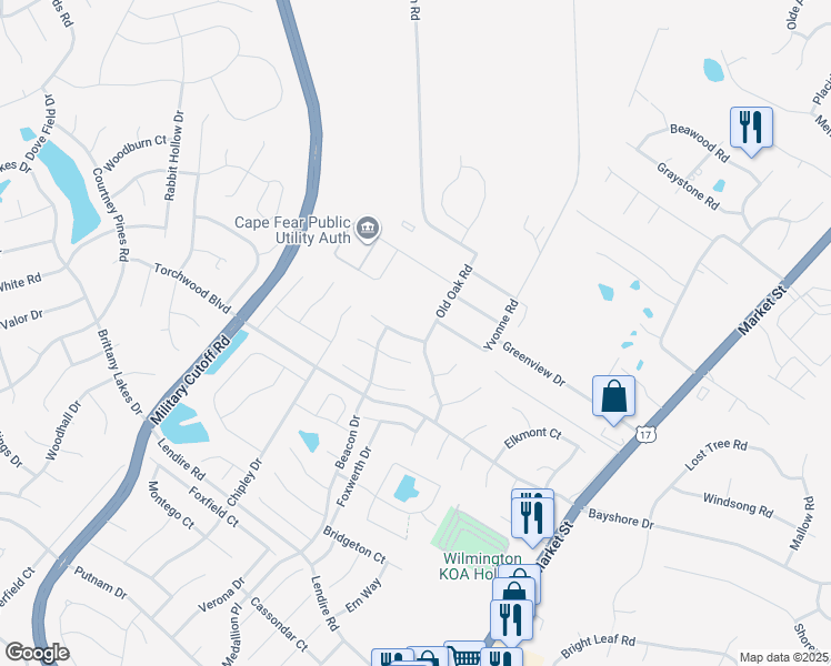 map of restaurants, bars, coffee shops, grocery stores, and more near 304 Hixon Place in Wilmington