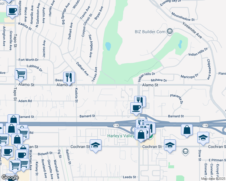 map of restaurants, bars, coffee shops, grocery stores, and more near 5038 Ringwood Street in Simi Valley