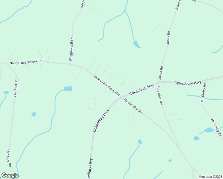 map of restaurants, bars, coffee shops, grocery stores, and more near Nancy Hart School Road in Hartwell