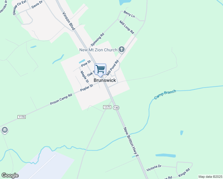 map of restaurants, bars, coffee shops, grocery stores, and more near 1603 Vinson Boulevard in Whiteville