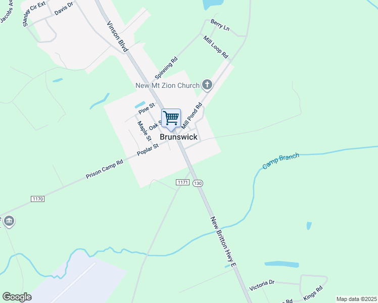 map of restaurants, bars, coffee shops, grocery stores, and more near 1603 Vinson Boulevard in Whiteville