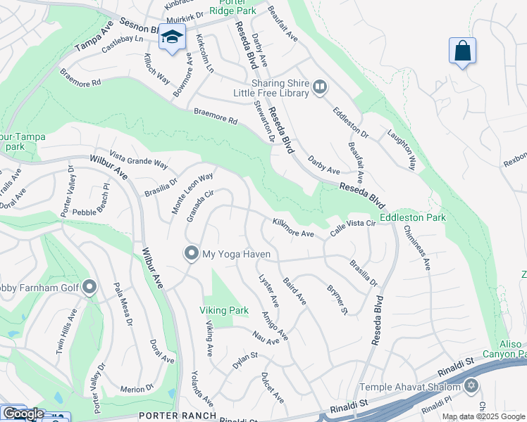 map of restaurants, bars, coffee shops, grocery stores, and more near 11813 Killimore Avenue in Los Angeles