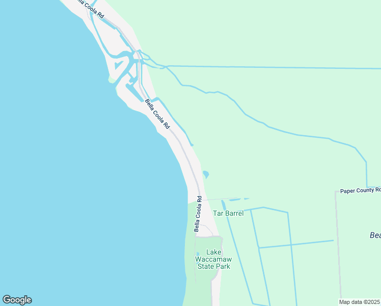 map of restaurants, bars, coffee shops, grocery stores, and more near 2185 Bella Coola Road in Lake Waccamaw