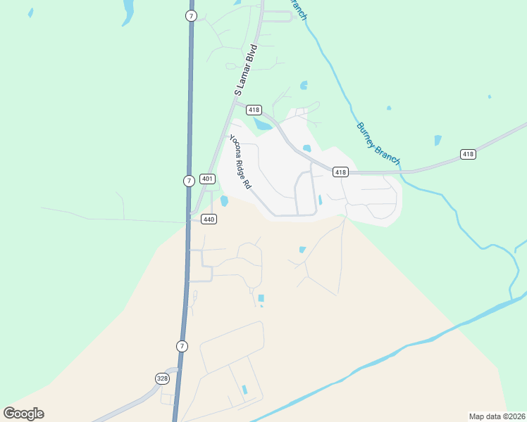 map of restaurants, bars, coffee shops, grocery stores, and more near 100-140 Yocona Ridge Road in Oxford