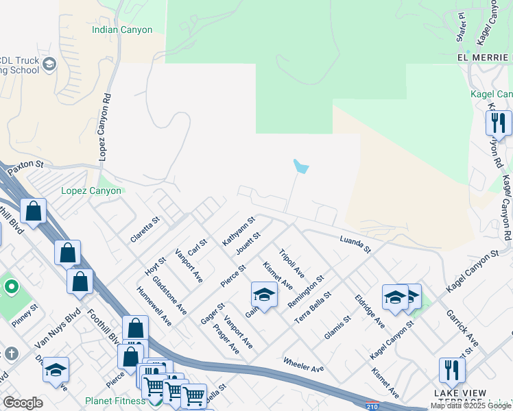 map of restaurants, bars, coffee shops, grocery stores, and more near 11882 Eldridge Avenue in Los Angeles