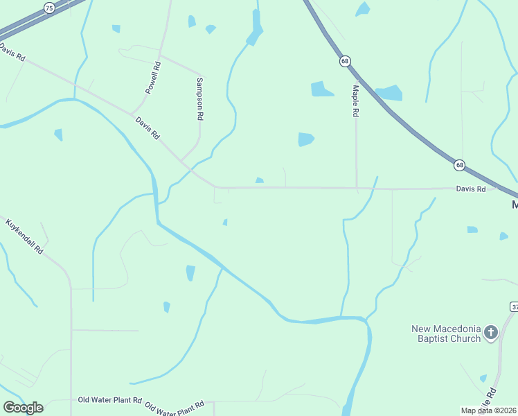 map of restaurants, bars, coffee shops, grocery stores, and more near 1070 Davis Road in Albertville