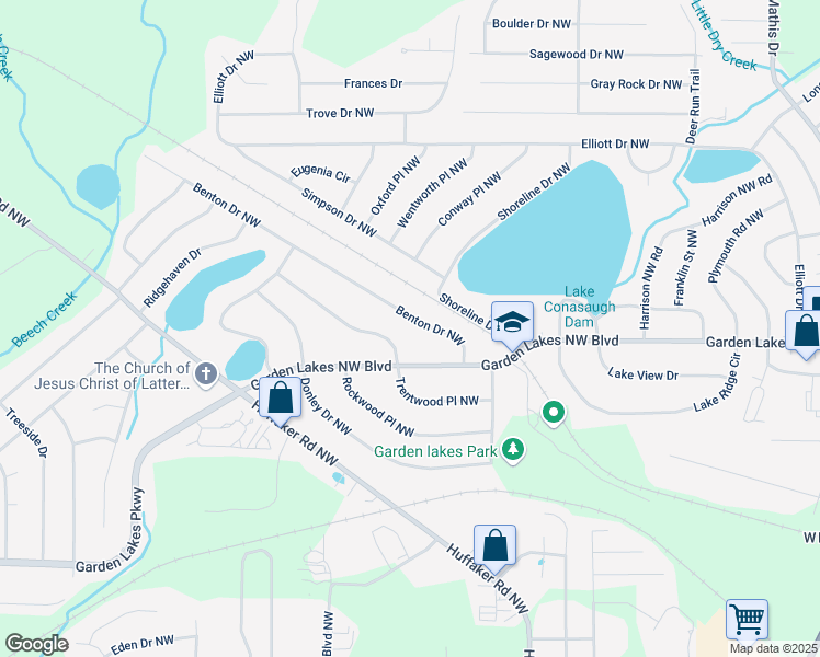 map of restaurants, bars, coffee shops, grocery stores, and more near 102 Trentwood Place Northwest in Rome