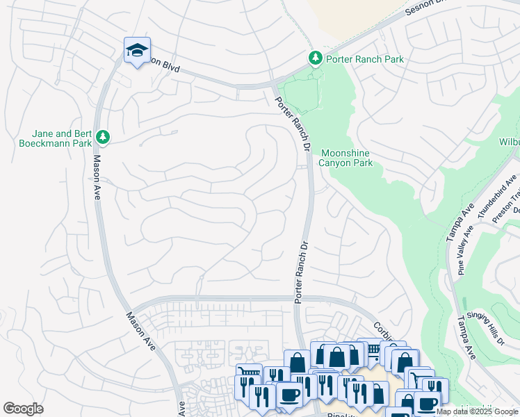 map of restaurants, bars, coffee shops, grocery stores, and more near 11740 Manchester Way in Los Angeles