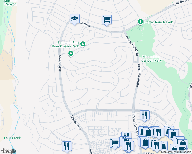 map of restaurants, bars, coffee shops, grocery stores, and more near 20312 Willoughby Lane in Los Angeles