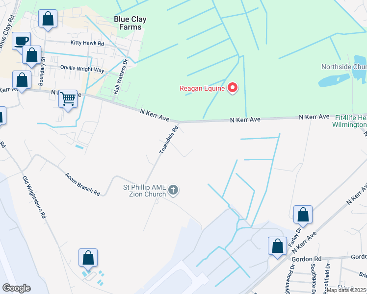 map of restaurants, bars, coffee shops, grocery stores, and more near 2336 Truesdale Road in Wilmington