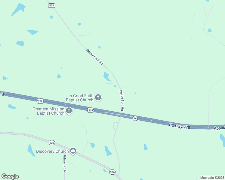 map of restaurants, bars, coffee shops, grocery stores, and more near 765 Rocky Ford Road in Pontotoc