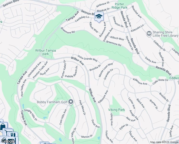 map of restaurants, bars, coffee shops, grocery stores, and more near 11785 Avenida Del Sol in Los Angeles