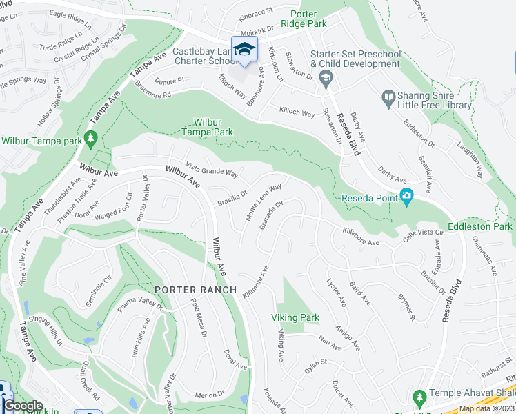 map of restaurants, bars, coffee shops, grocery stores, and more near 11752 Monte Leon Way in Los Angeles