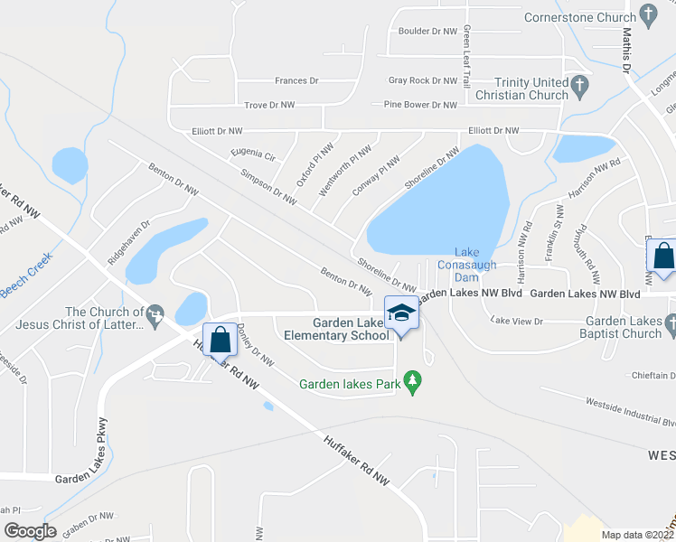map of restaurants, bars, coffee shops, grocery stores, and more near 116 Benton Drive Northwest in Rome