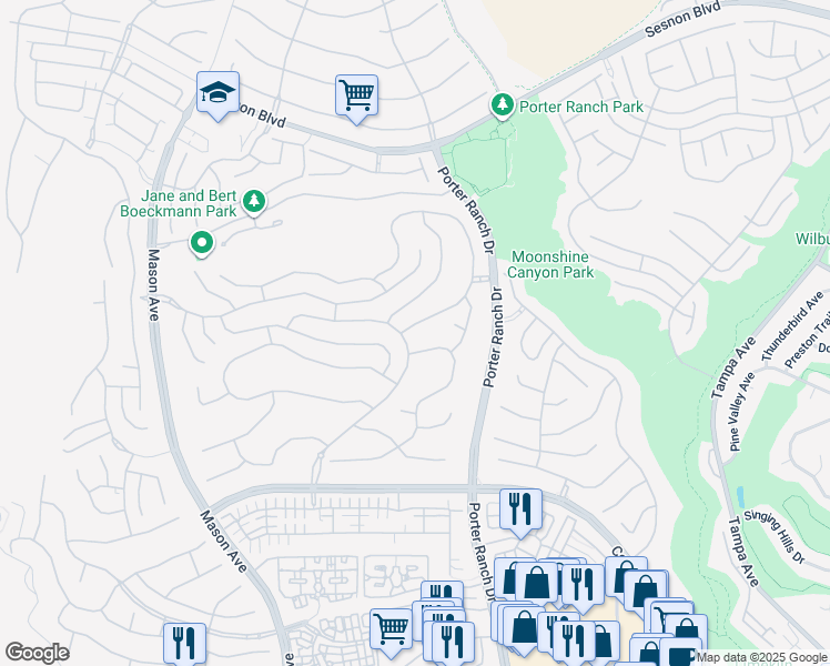 map of restaurants, bars, coffee shops, grocery stores, and more near 11712 Churchill Way in Los Angeles