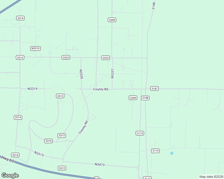 map of restaurants, bars, coffee shops, grocery stores, and more near County Road 3114N in Vernon