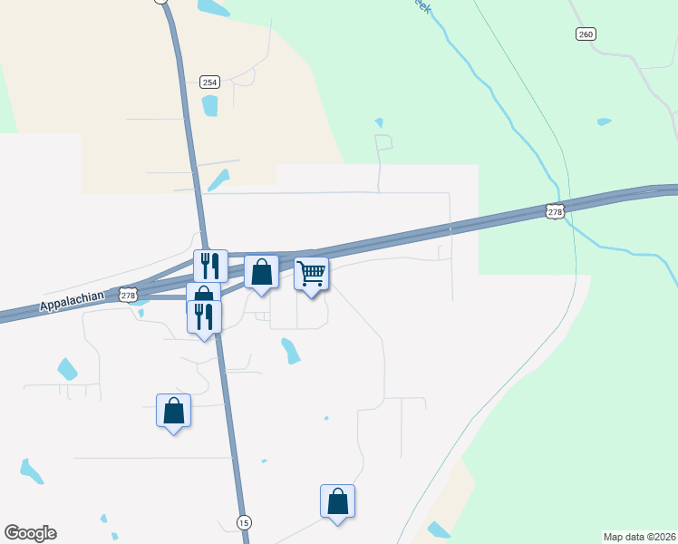 map of restaurants, bars, coffee shops, grocery stores, and more near 412 McCord Road in Pontotoc