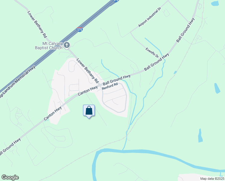 map of restaurants, bars, coffee shops, grocery stores, and more near 313 Rippling Drive in Ball Ground
