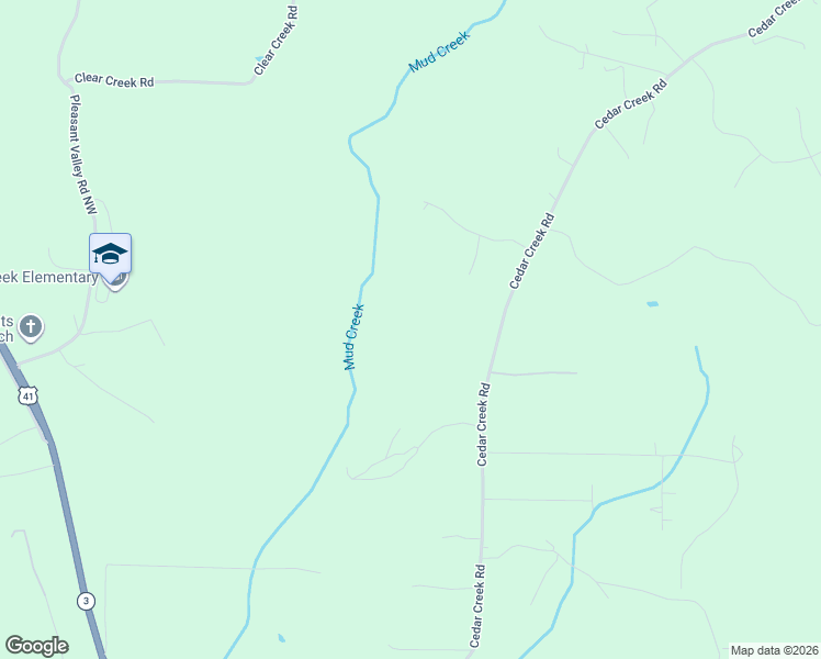 map of restaurants, bars, coffee shops, grocery stores, and more near 409 Cedar Creek Road in Cartersville