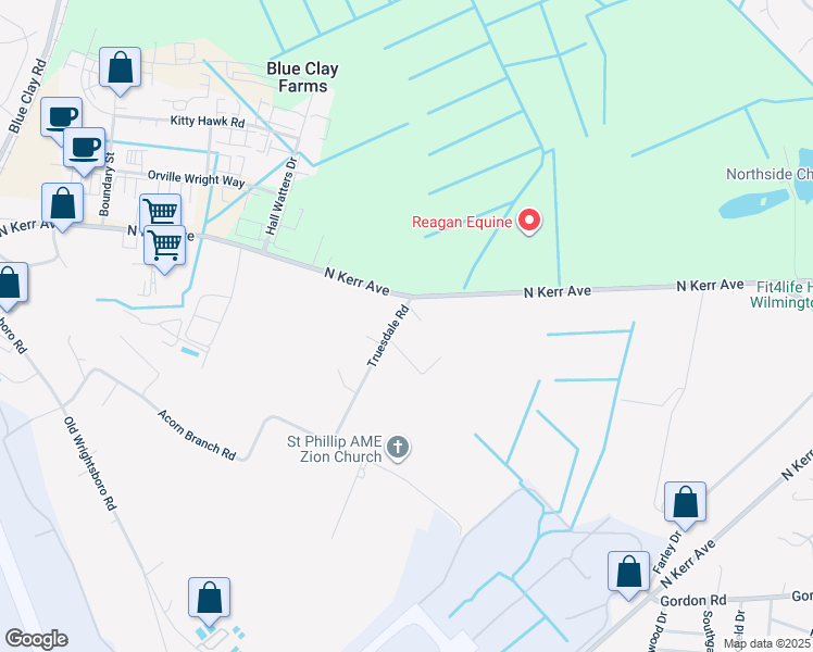 map of restaurants, bars, coffee shops, grocery stores, and more near 2336 Truesdale Road in Wilmington