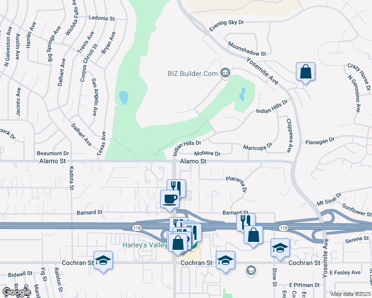 map of restaurants, bars, coffee shops, grocery stores, and more near 5235 Mohave Drive in Simi Valley