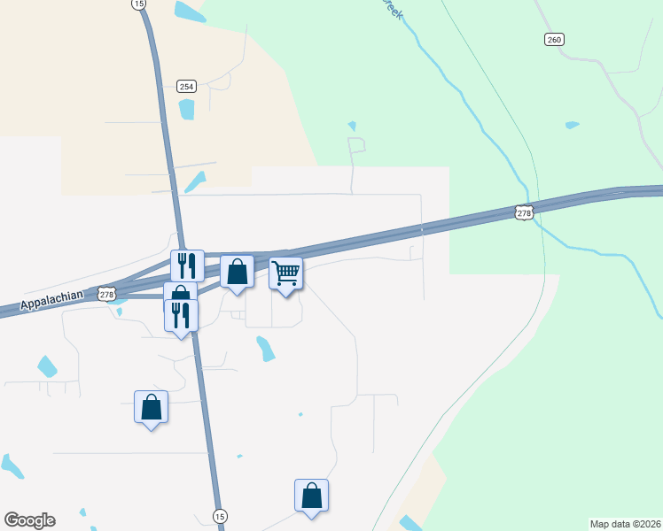 map of restaurants, bars, coffee shops, grocery stores, and more near 412 McCord Road in Pontotoc