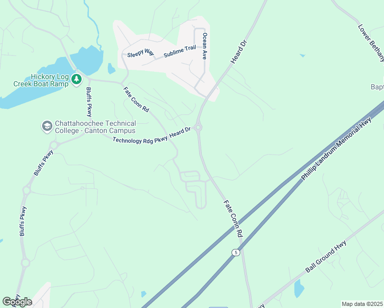map of restaurants, bars, coffee shops, grocery stores, and more near 3632 Fate Conn Road in Canton