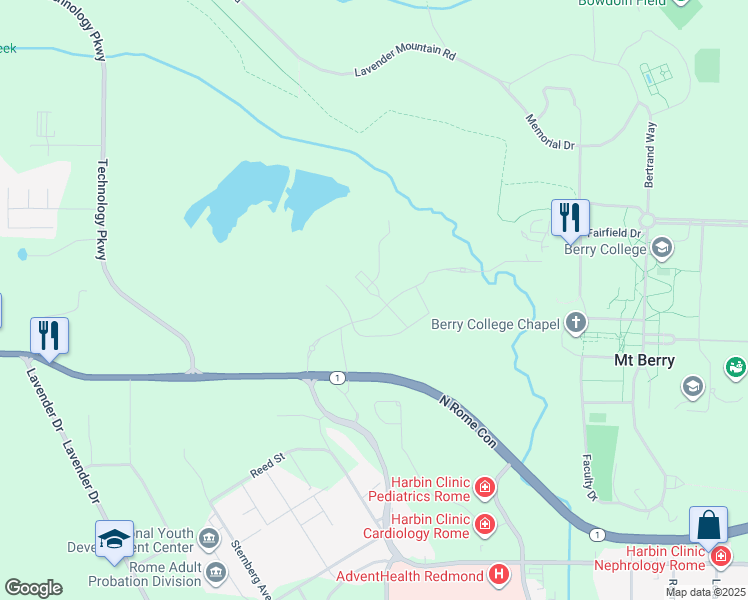 map of restaurants, bars, coffee shops, grocery stores, and more near 171 Woodrow Wilson Way Northwest in Rome