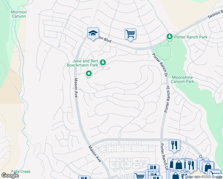 map of restaurants, bars, coffee shops, grocery stores, and more near 20354 Marlow Lane in Los Angeles
