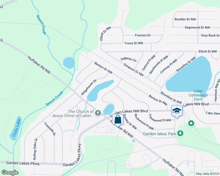 map of restaurants, bars, coffee shops, grocery stores, and more near 127 Glendale Road Northwest in Rome