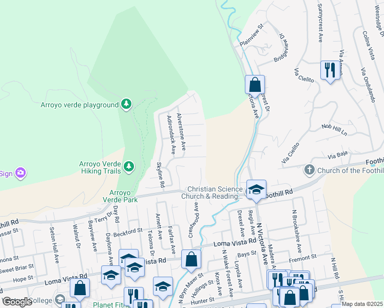 map of restaurants, bars, coffee shops, grocery stores, and more near 5537 Rainier Street in Ventura