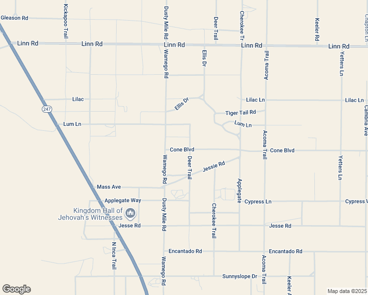 map of restaurants, bars, coffee shops, grocery stores, and more near Cone Boulevard in Homestead Valley