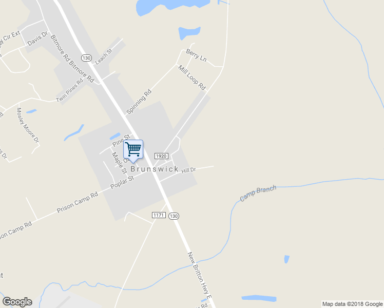 map of restaurants, bars, coffee shops, grocery stores, and more near 145 Mill Stream Drive in Whiteville