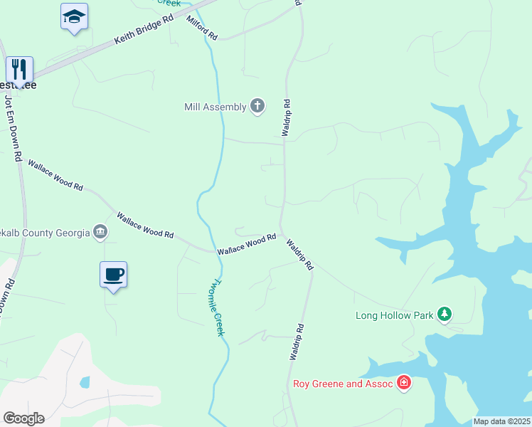 map of restaurants, bars, coffee shops, grocery stores, and more near 8060 Waldrip Rd in Gainesville