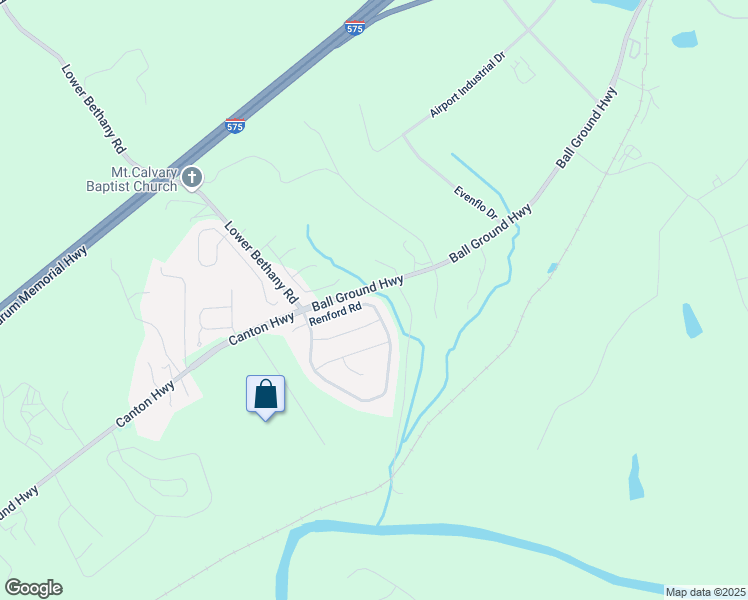 map of restaurants, bars, coffee shops, grocery stores, and more near 220 Renford Road in Ball Ground