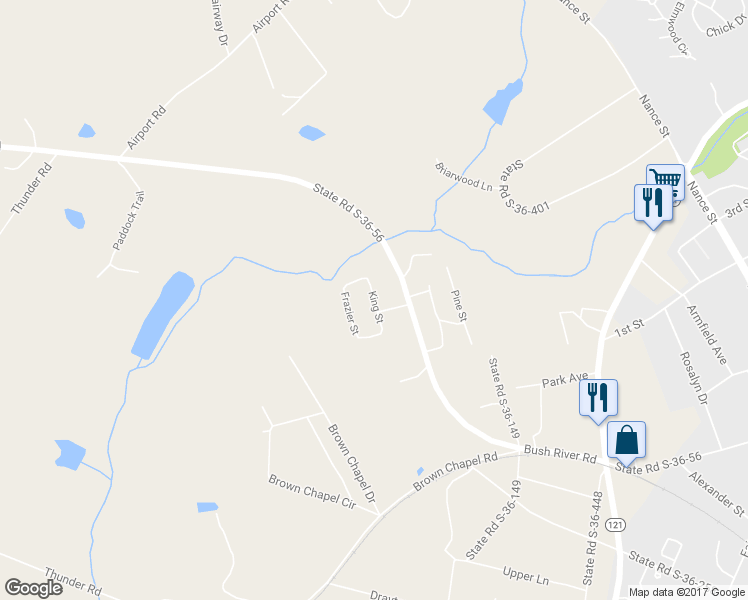 map of restaurants, bars, coffee shops, grocery stores, and more near 4030 King Street in Newberry