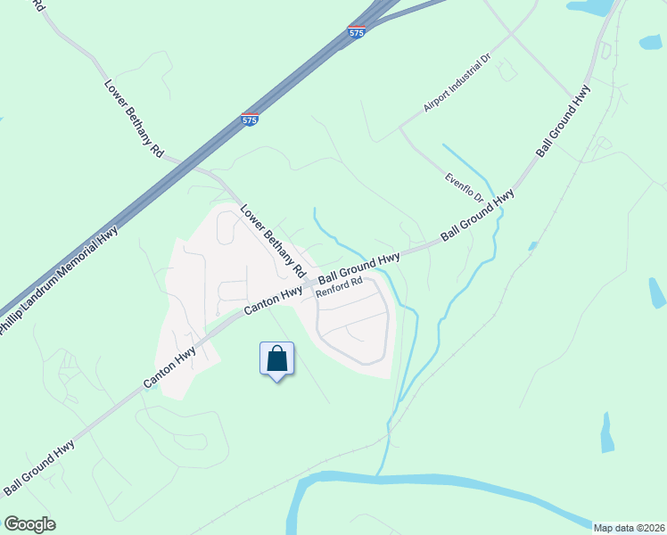 map of restaurants, bars, coffee shops, grocery stores, and more near 236 Renford Road in Ball Ground