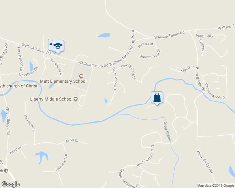 map of restaurants, bars, coffee shops, grocery stores, and more near 7545 Tatum Woods Drive in Cumming