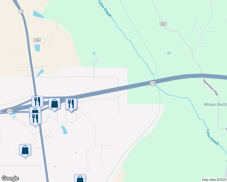 map of restaurants, bars, coffee shops, grocery stores, and more near 358 Pontotoc Parkway West in Ecru
