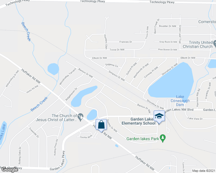 map of restaurants, bars, coffee shops, grocery stores, and more near 196 Benton Drive Northwest in Rome