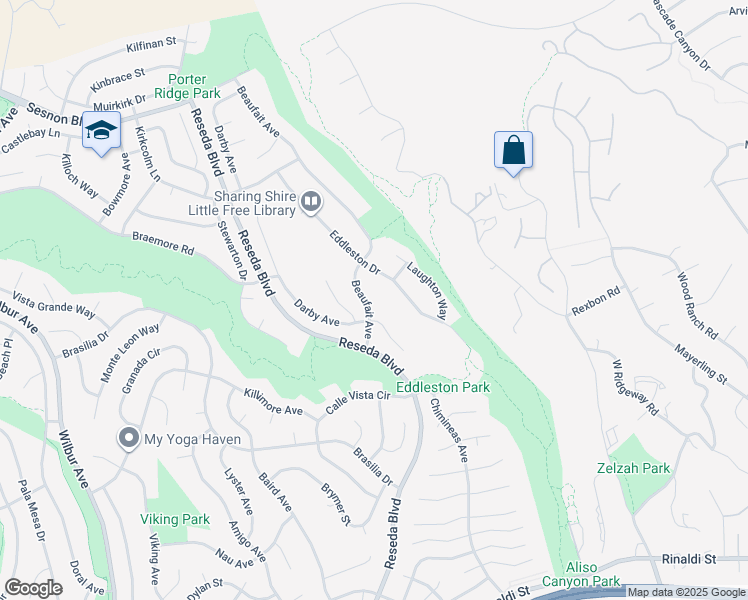 map of restaurants, bars, coffee shops, grocery stores, and more near 11912 Beaufait Avenue in Los Angeles