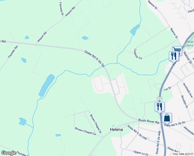 map of restaurants, bars, coffee shops, grocery stores, and more near 3004 Queen Street in Newberry