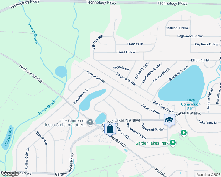 map of restaurants, bars, coffee shops, grocery stores, and more near 201 Benton Drive Northwest in Rome