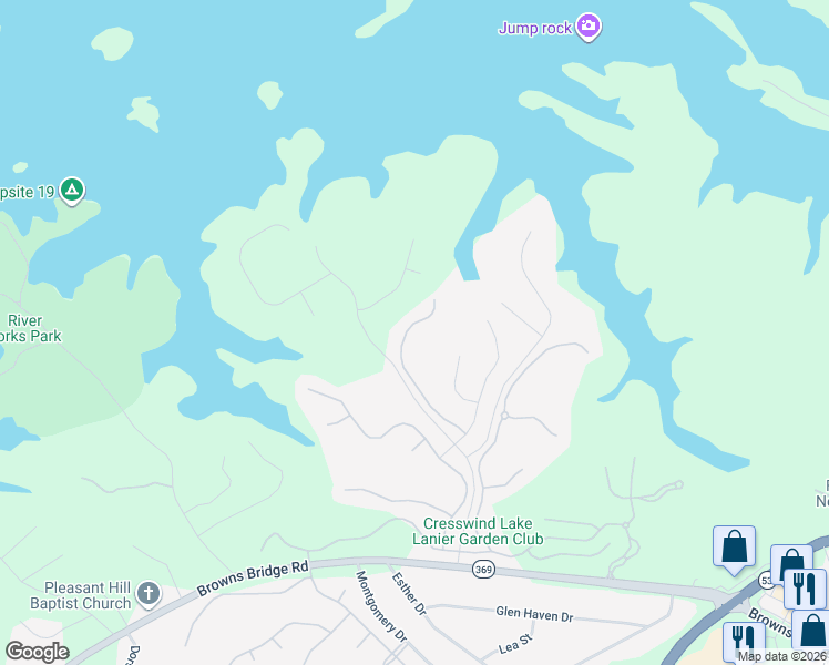 map of restaurants, bars, coffee shops, grocery stores, and more near 3597 Blue Cypress Cove Southwest in Gainesville