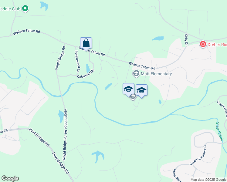 map of restaurants, bars, coffee shops, grocery stores, and more near 7955 Streamside Lane in Cumming
