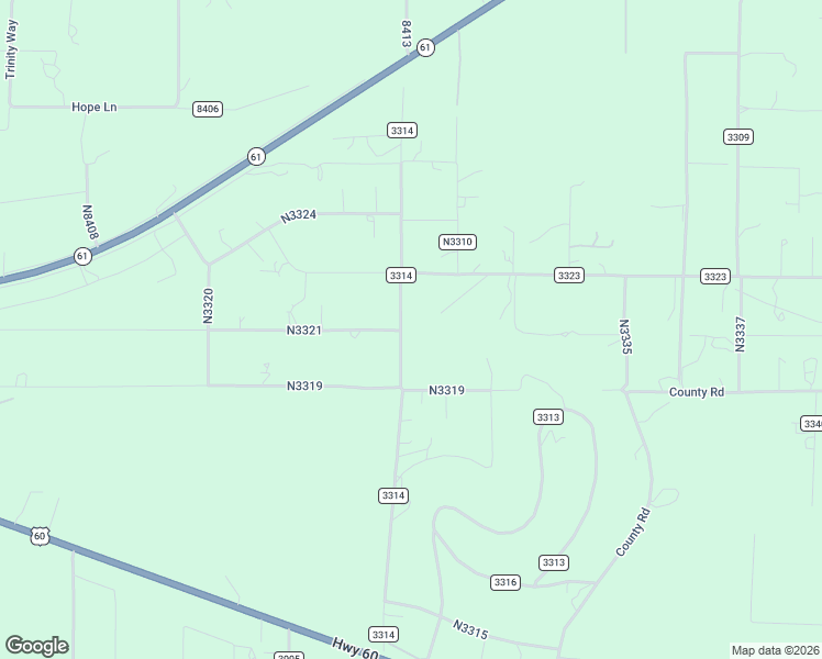 map of restaurants, bars, coffee shops, grocery stores, and more near 98 County Road N3321 in Vernon