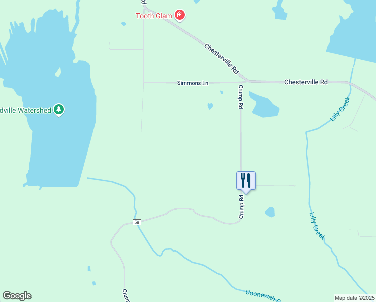 map of restaurants, bars, coffee shops, grocery stores, and more near 2745 Crump Road in Tupelo