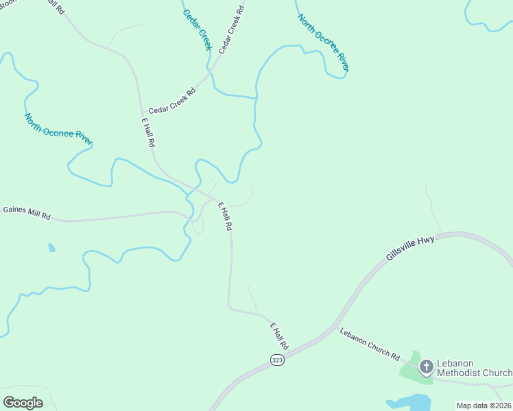 map of restaurants, bars, coffee shops, grocery stores, and more near 4718 Rocky Branch Crossing in Gainesville