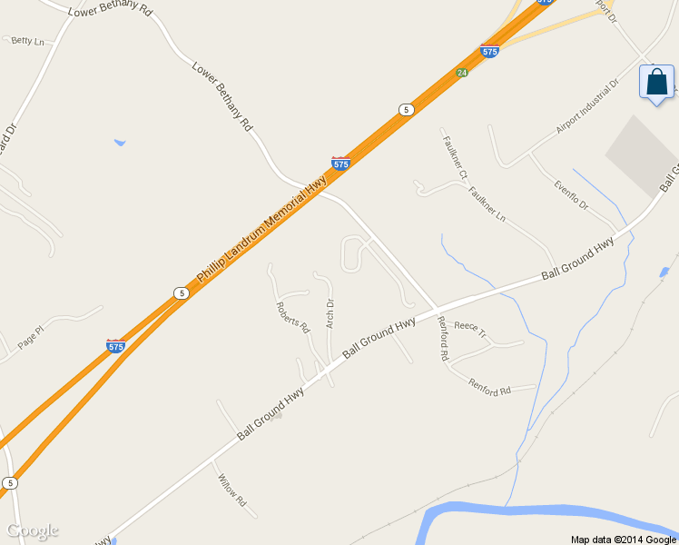 map of restaurants, bars, coffee shops, grocery stores, and more near 119 Bethany Manor Drive in Ball Ground