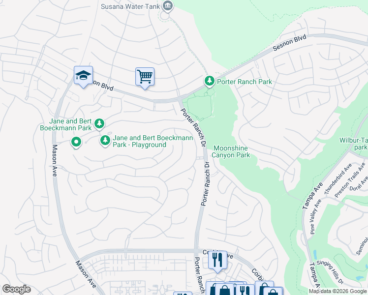 map of restaurants, bars, coffee shops, grocery stores, and more near 11978 Mariposa Bay Lane in Los Angeles